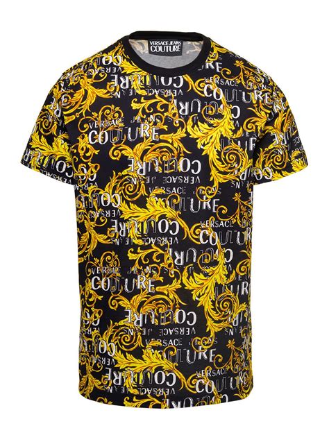 versace baroque print t-shirt|versace barocco logo.